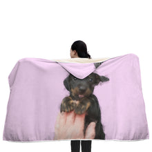 Charger l&#39;image dans la galerie, Couverture Personnalisable avec Capuche - Peinture de Chien