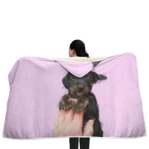 Couverture Personnalisable avec Capuche - Peinture de Chien