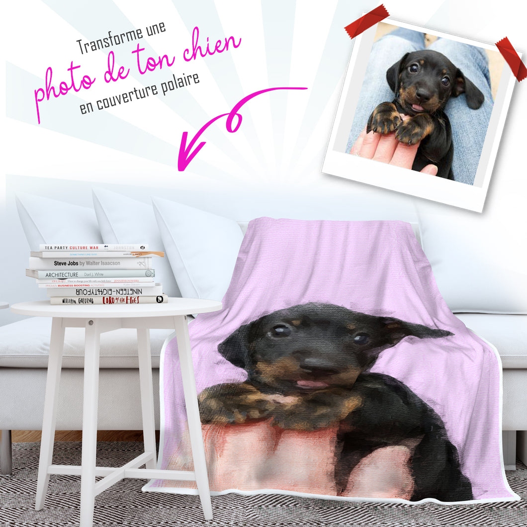 Couverture Polaire Personnalisable avec Chien