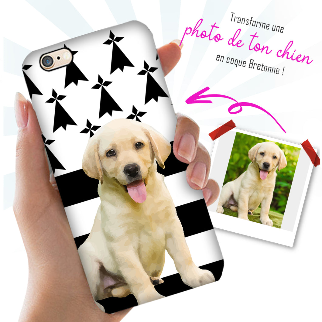 Coque pour smartphone Personnalisable - Chien Breton -Cop
