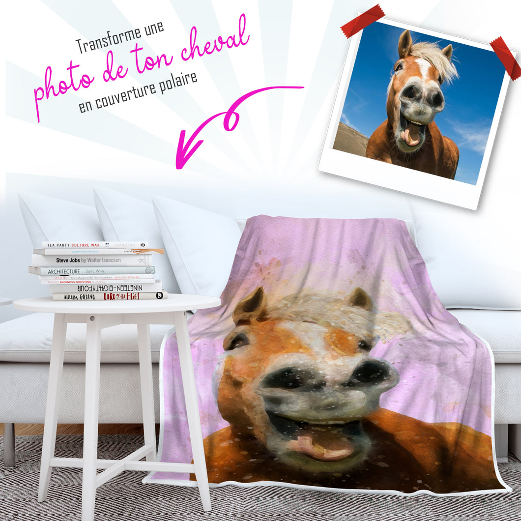 Couverture Polaire Personnalisable avec Cheval